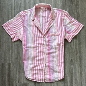 Victoria's Secret Pink Striped Button Down Shirt